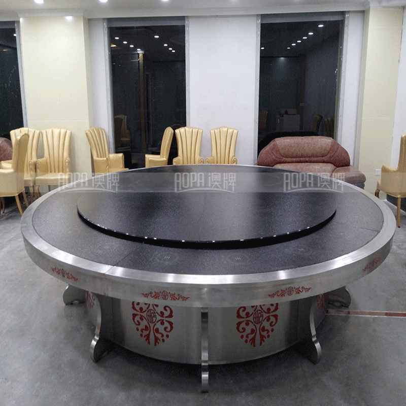 Z49 防滑玻璃不锈钢电动火锅桌